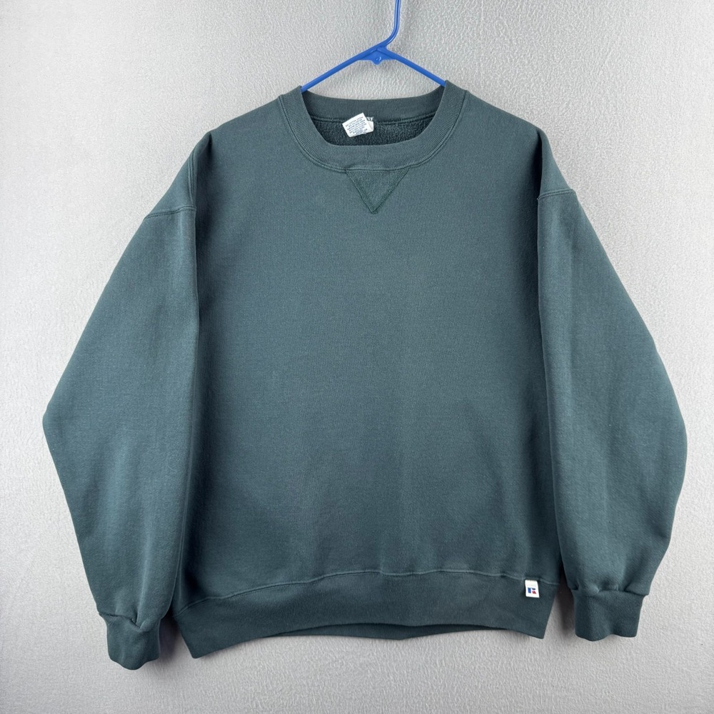 Vintage Russell Athletic Crewneck‎ Sweatshirt Mens XLT 23x28 Forest Green 90s